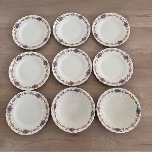 7 PCs Copeland Spode England S. 930 Hazel Dell 6.5” Plates & 2 PCs 6.5”‎ Bowls